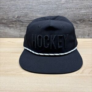 ChalkTalk Sports Hat Cap Snap Back Youth Black Ice Hockey Rope Performance Boys